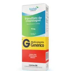 BISSULFATO DE CLOPIDOGREL 75MG C/30 COMPRIMIDO REVESTIDOS BIOLAB
