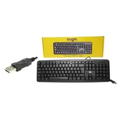 TECLADO  COM FIO USB  BRIGHT PRETO