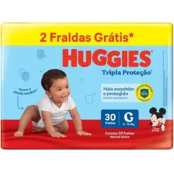 FRALDA HUGGIES  TRIPLA PROTEÇÃO  G C/30 UNIDADES