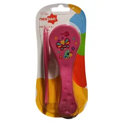 KIT ESCOVA + PENTE INFANTIL  ROSA NEOPAN