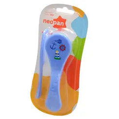 KIT ESCOVA + PENTE  INFANTIL NEOPAN AZUL