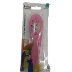 KIT ESCOVA + PENTE INFANTIL ROSA CHERIE PETITA