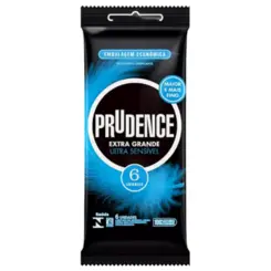 PRESERVATIVO PRUDENCE EXTRA  GRANDE  SENSIVEL COM 6 UNIDADES