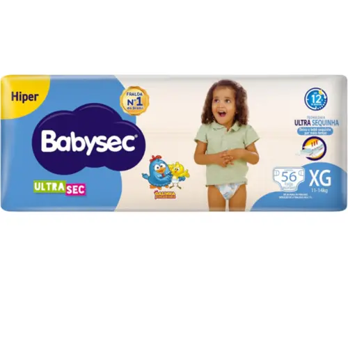 FRALDA BABYSEC ULTRASEC GALINHA PINTADINHA  XG C/56 UNIDADES
