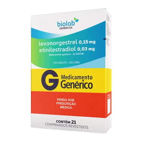 LEVONORGESTREL 0,15MG + ETINILESTRADIOL 0,03MG C/21 COMPRIMIDOS BIOLAB