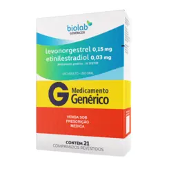 LEVONORGESTREL 0,15MG + ETINILESTRADIOL 0,03MG C/21 COMPRIMIDOS BIOLAB
