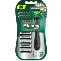 APARELHO BARBEAR BIC FLEX 3 SENSITIVE C/5 CARGAS