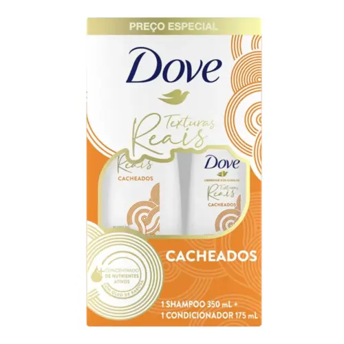 KIT SHAMPOO+CONDICIONADOR DOVE CACHEADOS 350ML + 175ML