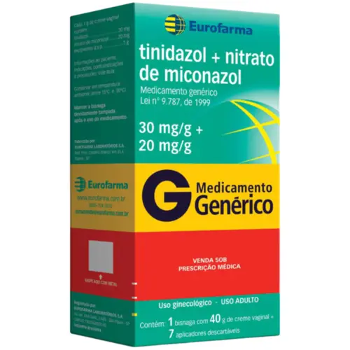 TINIDAZOL 30MG + NITRATO DE MICONAZOL 20MG CREME VAGINAL  40G EUROFARMA