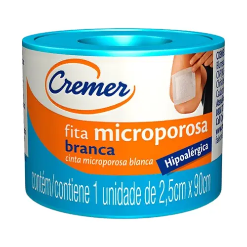 FITA MICROPOROSA CREMER 2,5CM X 90CM BRANCA