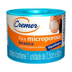 FITA MICROPOROSA CREMER 2,5CM X 90CM BRANCA