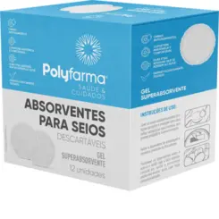 ABSORVENTE PARA SEIOS POLYFARMA COM 12 UNIDADES