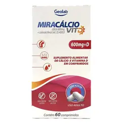 MIRACÁLCIO VIT 600MG + D C/ 60 COMPRIMIDOS