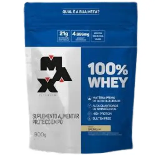 WHEY 100%  BAUNILHA  REFIL MAX TITANIUM  900G