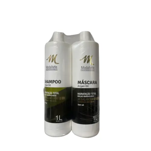 KIT SHAMPOO+MÁSCARA MODALLYTE ARGAN 1LITRO
