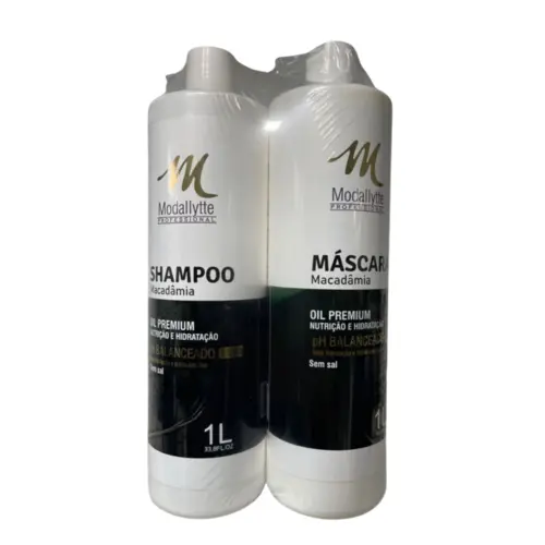 KIT SHAMPOO+MÁSCARA MODALLYTE MACADÂMIA 1 LITRO