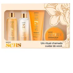 KIT BANHO SENS SHOWER/ BODY SPLASH/ESFOLIANTE/HIDRATANTE FLOR DE AMEIXA + BAUNILHA