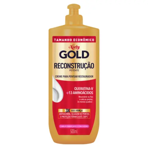 CREME PARA PENTEAR NIELY GOLD RECONSTRUÇÃO 500ML
