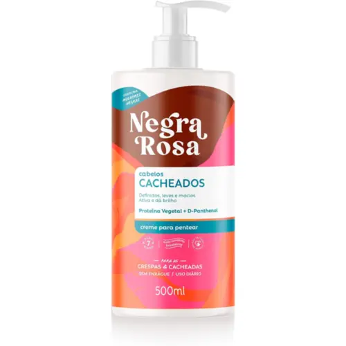 CREME PARA PENTEAR NEGRA ROSA CABELOS CACHEADOS 500ML