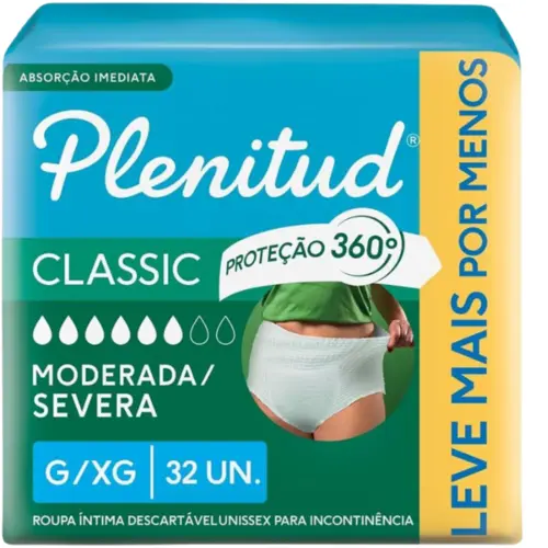 ROUPA ÍNTIMA PLENITUD CLASSIC G/XG C/32 UNIDADES