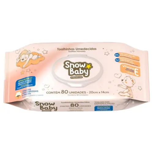 TOALHAS UMEDECIDAS SNOWBABY PREMIUM C/80 UNIDADES