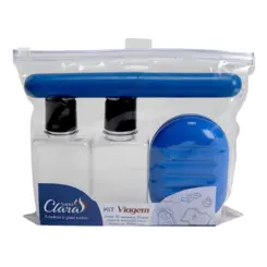 KIT VIAGEM SANTA CLARA AZUL COM 4 PEÇAS