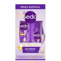 KIT DE SHAMPOO 300ML + CONDIIONADOR 190ML LISO PERFEITO SEDA