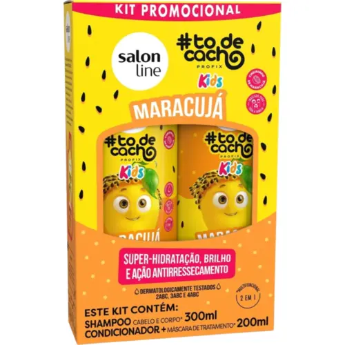 KIT SHAMPOO 300ML + CONDICIONADOR 200ML KIDS  MARACUJÁ SALON LINE