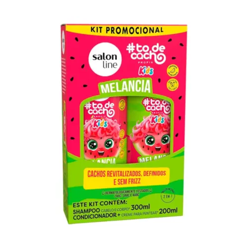 KIT SHAMPOO 300ML + CONDICIONADOR 200ML KIDS  MELANCIA SALON LINE