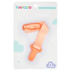 PRENDEDOR DE CHUPETA LISO LARANJA  UNISSEX PIMPOLHO