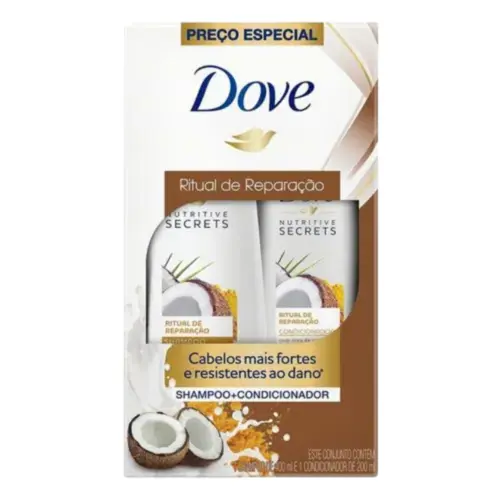 KIT SHAMPOO + CONDICIONADOR DOVE RITUAL DE REPARAÇÃO 350ML+175ML