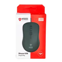 MOUSE  COM FIO KROSS ELEGANCE USB KE-M095 PRETO