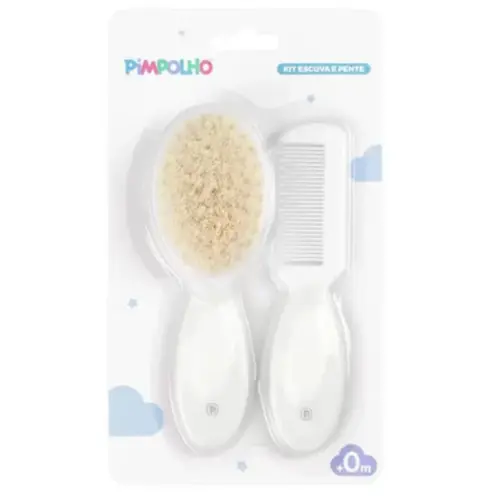 KIT ESCOVA E PENTE BRANCO PIMPOLHO 300383