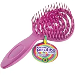 ESCOVA DE CABELO PIRULITO FLEXÍVEL COM CHEIRINHO  UVA DOMPEL