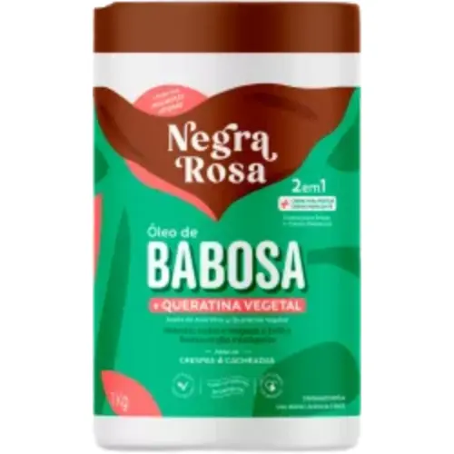 CREME 2 EM 1 NEGRA ROSA ÓLEO DE BABOSA E QUERATINA  1KG