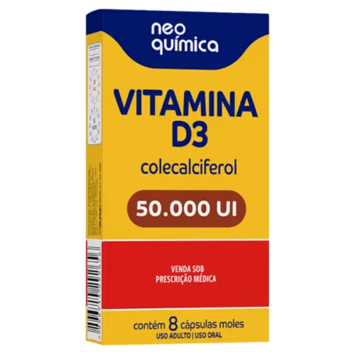 VITAMINA D3 50.000UI C/8 CÁPSULAS NEO QUÍMICA