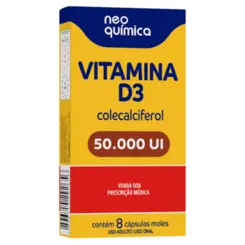 VITAMINA D3 50.000UI C/8 CÁPSULAS NEO QUÍMICA