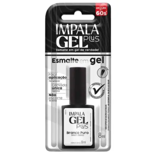 ESMALTE  IMPALA GEL  PLUS BRANCO PURO 8ML