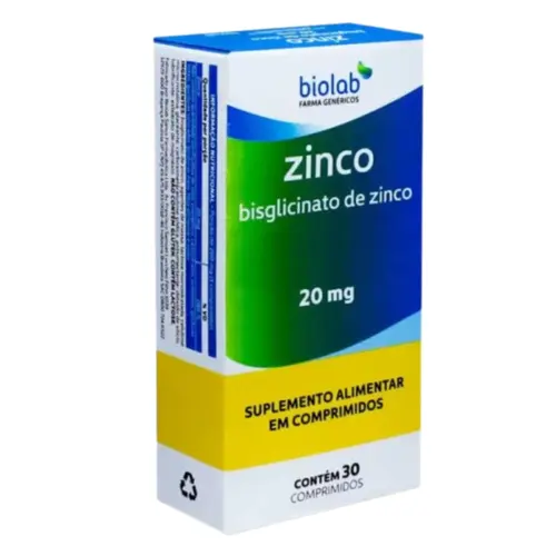 ZINCO QUELATO 20MG C/30COMPRIMIDOS BIOLAB