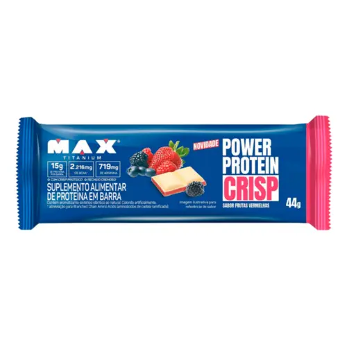 BARRA DE PROTEÍNA MAX TITANIUM FRUTAS VERMELHAS 45G