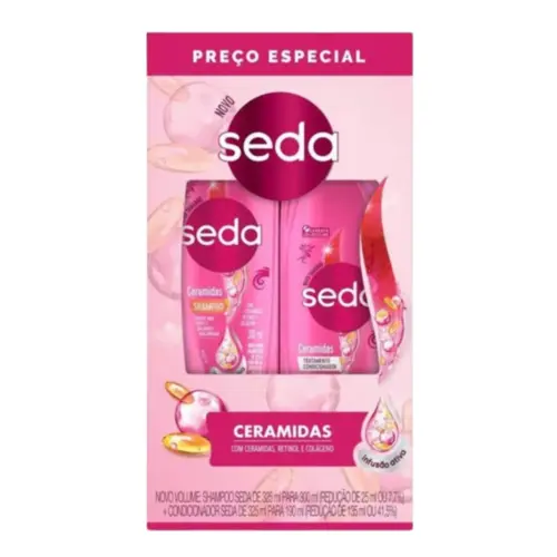 KIT SHAMPOO  300ML + CONDICIONADOR SEDA CERAMIDAS 190ML