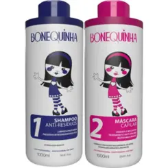 KIT SHAMPOO + MÁSCARA BONEQUINHA MARIA ESCANDALOSA ANTI-RESÍDUOS 1 LITRO