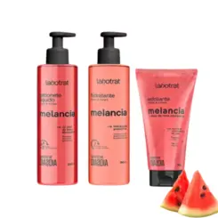 KIT HIDRATANTE 190ML  + ESFOLIANTE 150G + BODY SPLASH 190ML LABOTRAT MELANCIA
