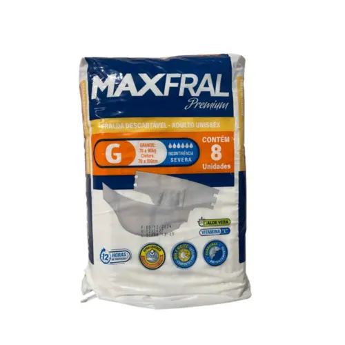 FRALDA GERIÁTRICA MAXFRAL PREMIUM G C/8 UNIDADES