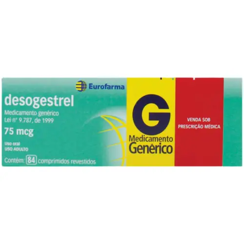 DESOGESTREL 75MCG C/84 COMPRIMIDOS REVESTIDOS EUROFARMA