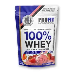 WHEY 100% PROFIT MORANGO 900G