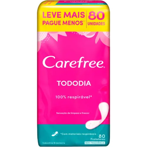 PROTETOR DIÁRIO CAREFREE LEVE 80 PAGUE 60 SEM FRAFRÂNCIA