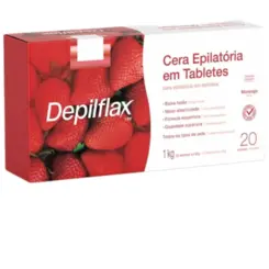 CERA QUENTE DEPILATÓRIA EM BARRA  DEPILFLAX MORANGO 1KG