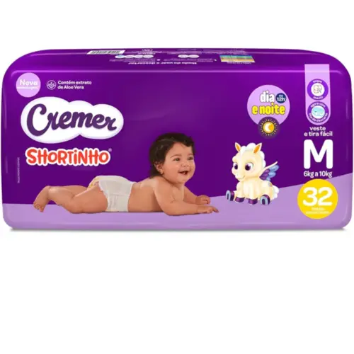 FRALDA CREMER SHORTINHO M/32 UNIDADES