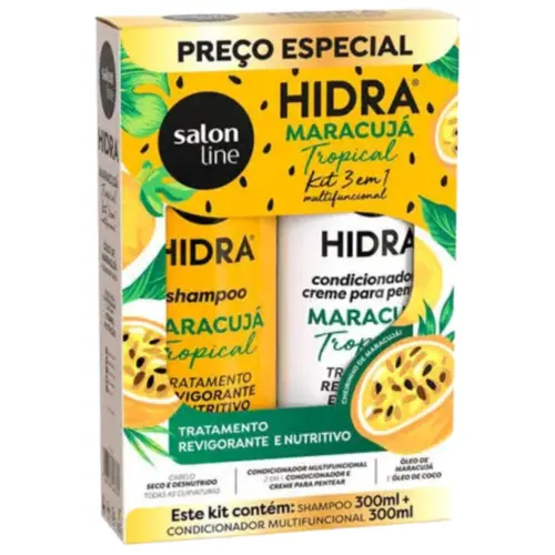 KIT SHAMPOO + CONDICIONADOR SALON LINE HIDRA MARACUJÁ TROPICAL 300ML